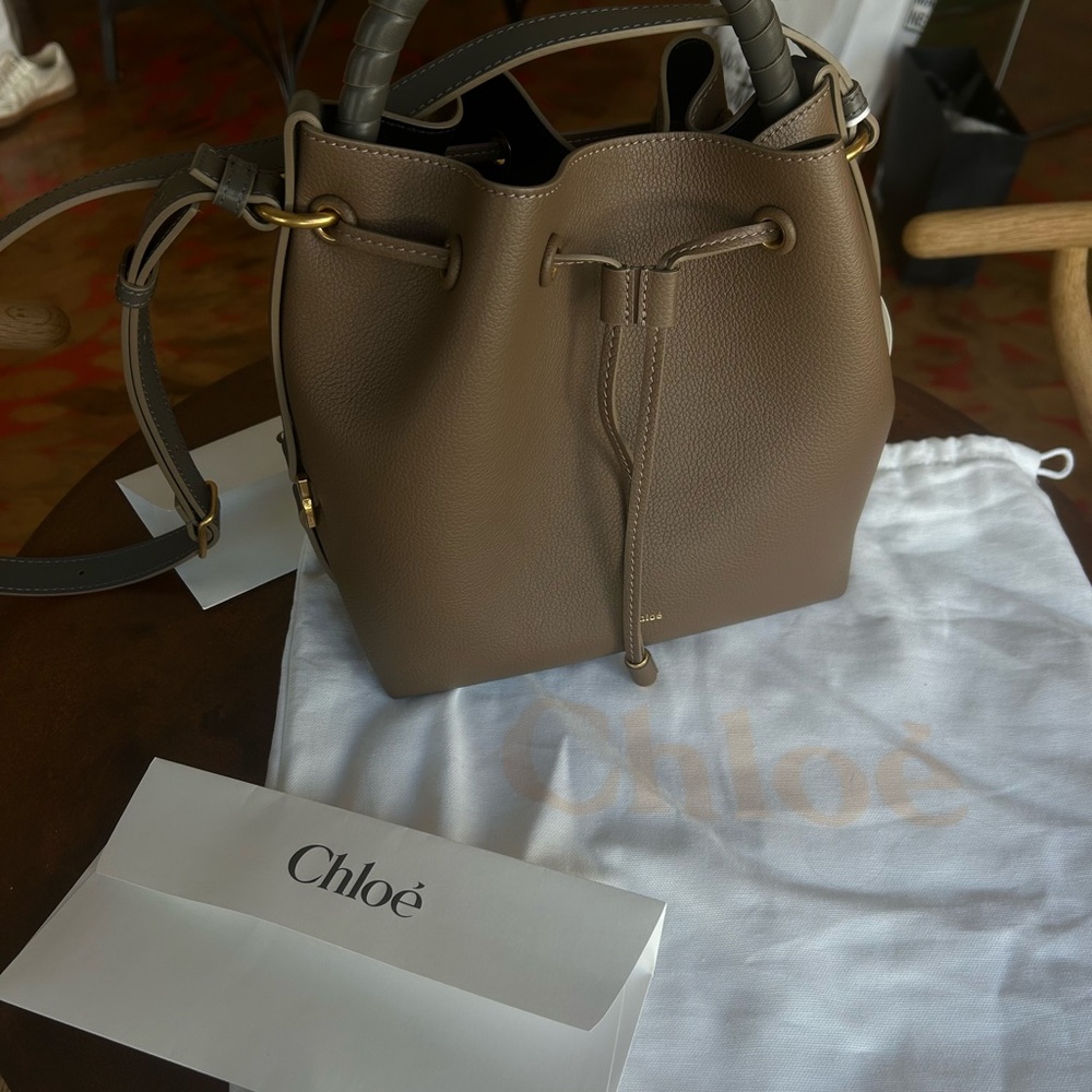 BRAND NEW Authentic Chloe Marcie Bucket Bag (color: Dark Nut)